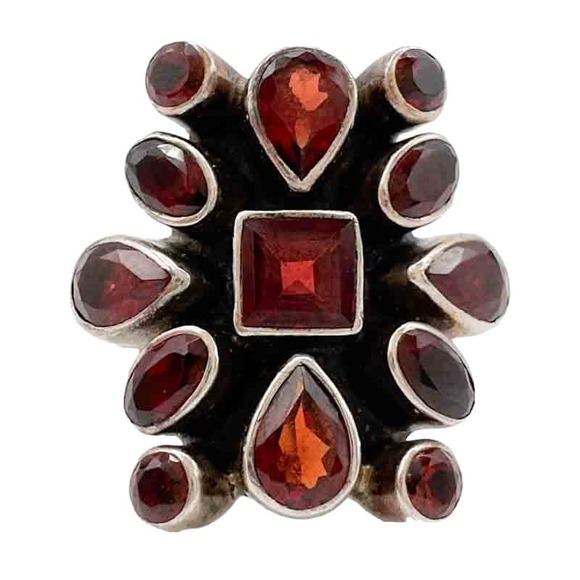 Nicky Butler Jewelry - Nicky Butler Garnet Sterling Silver Cluster Ring Red Size 8.5 Signed NB India